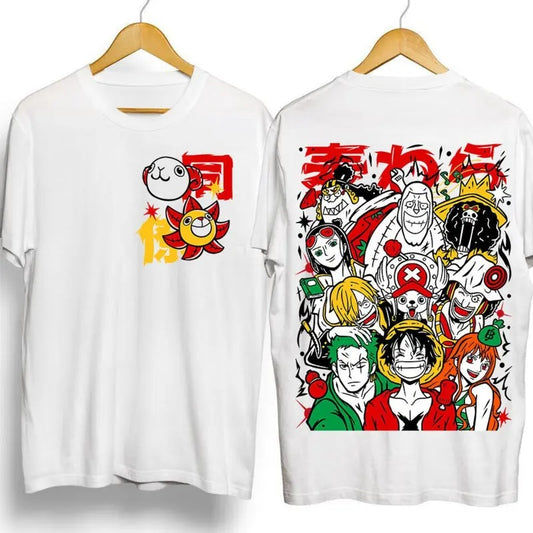 One Piece T-shirt Luffy Zoro Yamato Franky Ace Anime Front & Back Shirt All Size