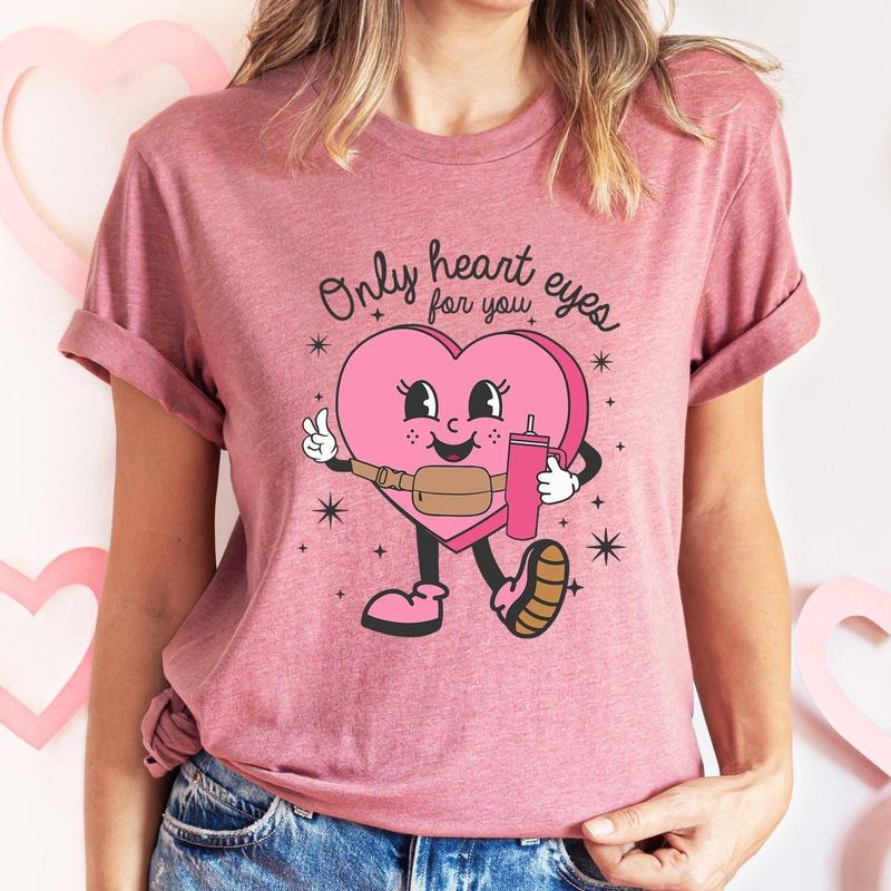 Only Heart Eyes For You, Pink Heart, Bougie, Boojee, Super Soft Tshirt, Valentine's Day Hoodie, Sweatshirt | DripVista.com