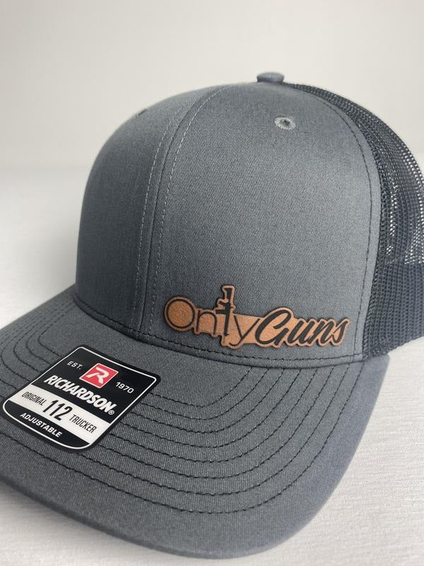 OnlyGUNS - Leather Patch Richardson 112 Snapback Trucker Hat Multiple Colors 2nd Amendment rights to bear armsAR Rights...