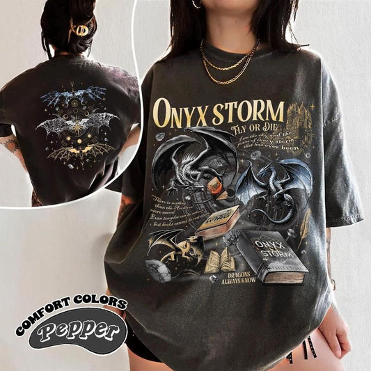 Onyx Storm Brave The Dark T-Shirt | Fourth Wing Series Tee For Fan | Violet Sorrengail Dragon Rider | Gift For Book Lover