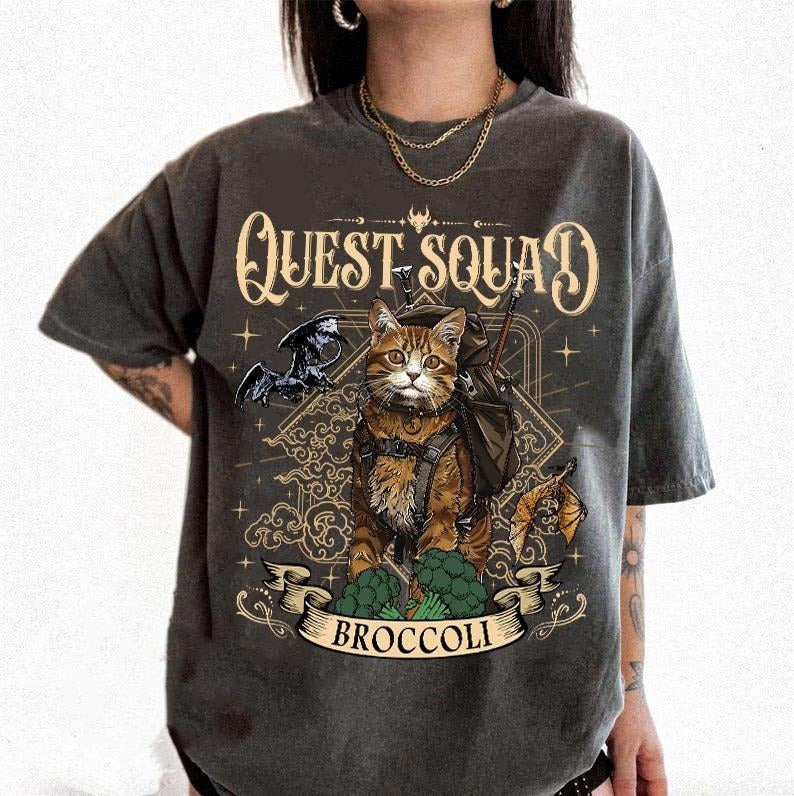 Onyx Storm Comfort Colors Shirt, Quest Squad Broccoli, Fourth Wing Merch, Xaden Riorson Clothes Violet Bookish Top...