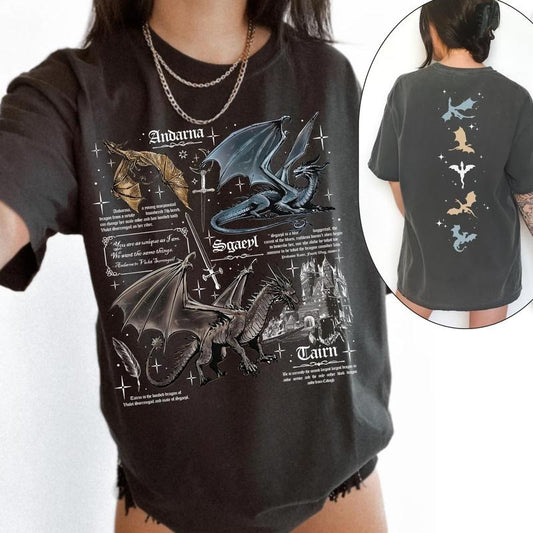 Onyx Storm Shirt, Fourth Wing Dragons Tairn Andarna Dragon Rider Tshirt Basgiath War College Tee Bookish Gift for Readers, Violet Sorrengail