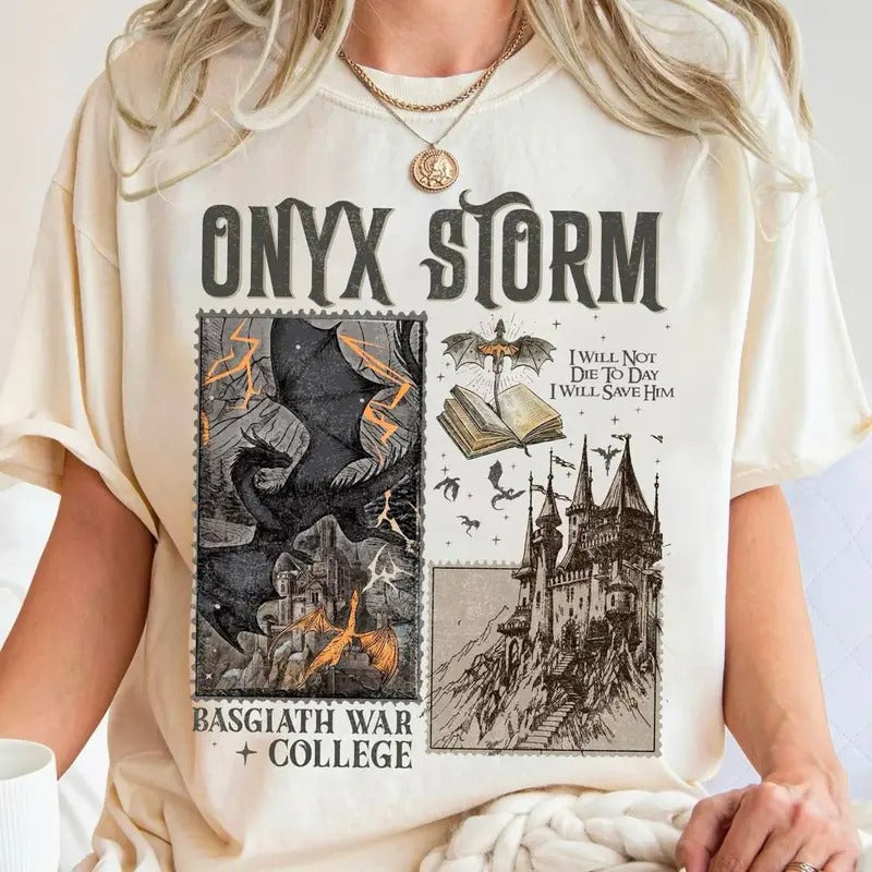 Onyx Storm Shirt, Fourth Wing Series Shirt, Fantasy Book Sweatshirt, Basgiath War Shirt, I Will Save Him, Bookish...
