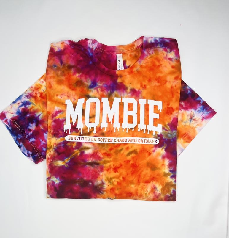 Orange Mombie Tie Dye T-shirt (Unisex) SMALL TO 5X Cotton T-shirt Hoodie, Sweatshirt | DripVista.com