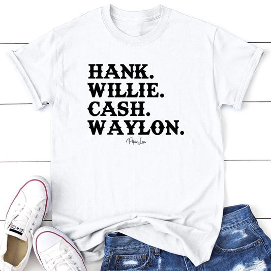 Hank Willie Cash Waylon Apparel, Proudly Printed In The USA, Tee / Tank / V Neck Gray / White / Blue / Hot Pink / Orange, #sassy #cute #blackprint