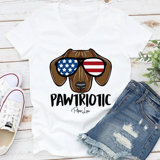 Pawtriotic Apparel, Proudly Printed In The USA, Tee / Tank / V Neck Gray / White / Blue / Hot Pink / Orange, #sassy #cute #blackprint