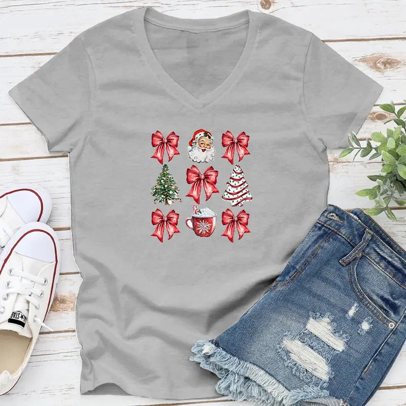 Christmas | Coquette Christmas Apparel, Proudly Printed In The USA, Tee / Tank / V Neck Gray / White / Blue / Hot Pink / Orange, #sassy #cute #blackprint