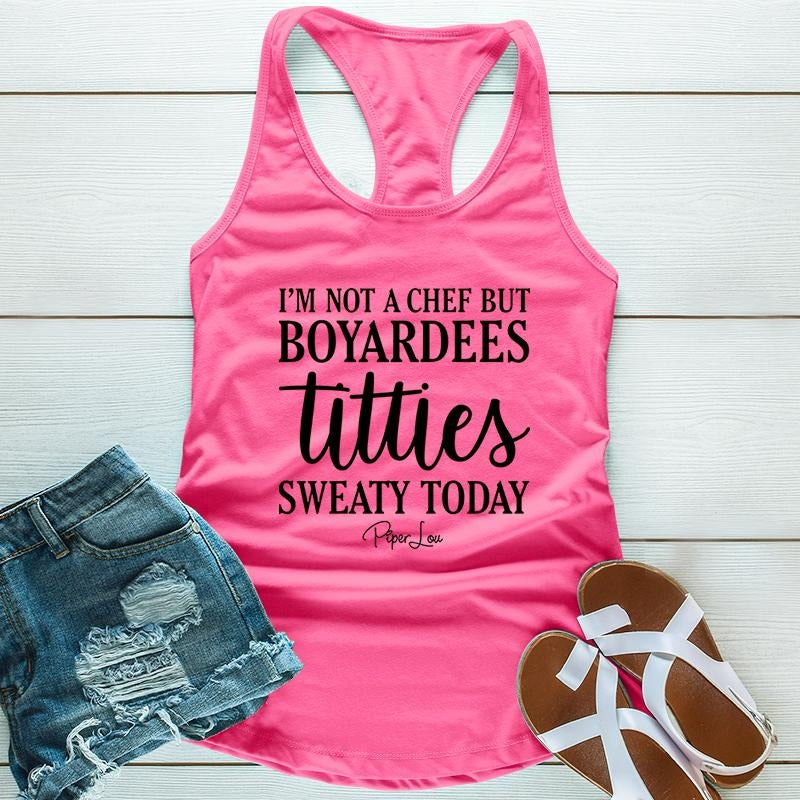 I'm Not A Chef But Boyardees Titties Apparel, Proudly Printed In The USA, Tee / Tank / V Neck Gray / White / Blue / Hot...