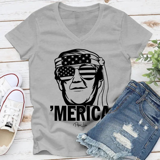Merica Bandana Apparel, Proudly Printed In The USA, Tee / Tank / V Neck Gray / White / Blue / Hot Pink / Orange, #sassy #cute #blackprint