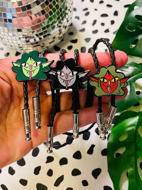 Orc Girl Bolo Ties - Hand Drawn - Purple, Green or Red. T-Shirts, Hoodie, Sweatshirt | DripVista.com