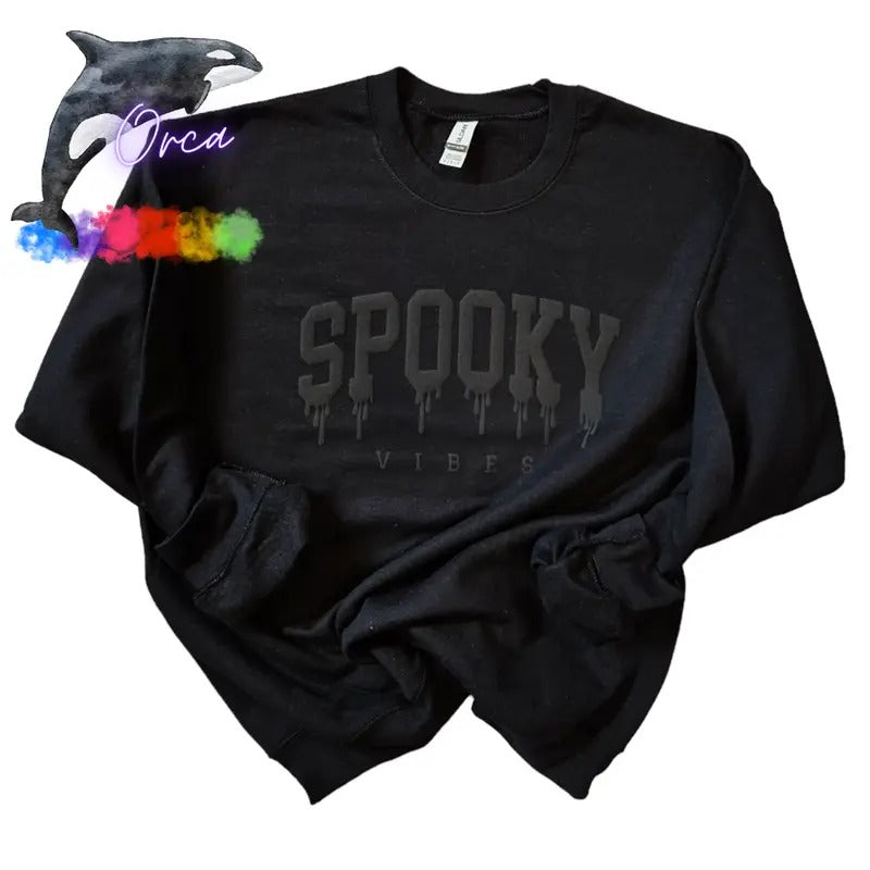 Orca ~ "SPOOKY" Puff Unisex Sweatshirts ~ Halloween ~ Pullover T-Shirts, Hoodie | DripVista.com