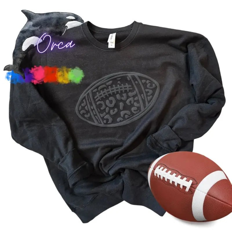 Orca ~ FOOTBALL Unisex Sweatshirt with Puff ~ Small - 4XL Sporty Casual T-Shirts, Hoodie | DripVista.com
