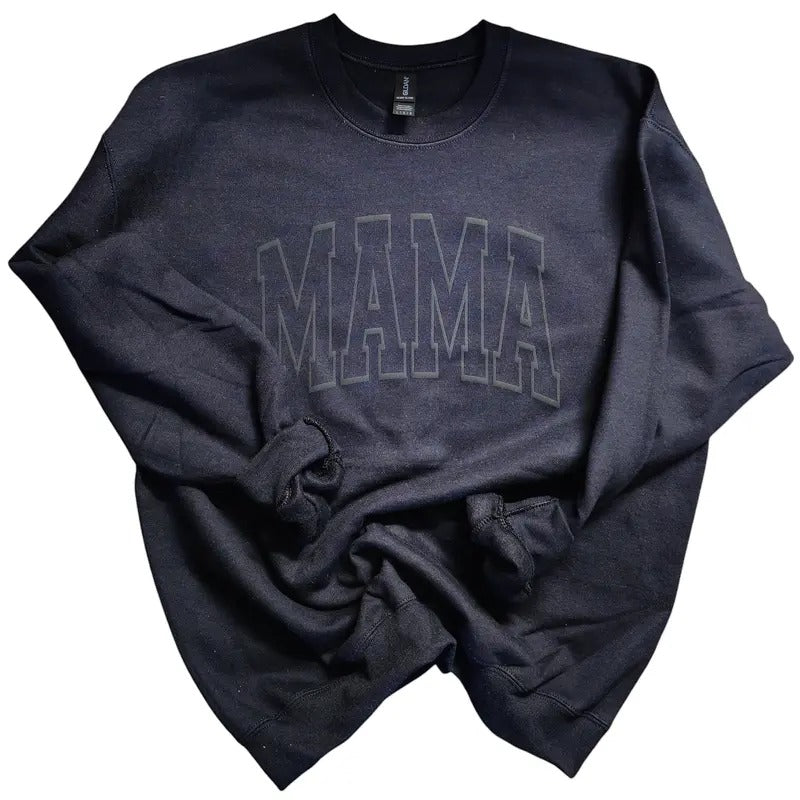 Orca ~ MAMA or CUSTOM TEXT Unisex Sweatshirts with Puff ~ Small - 4XL Crewneck Casual Womenswear  Comfortable Fit Cute...