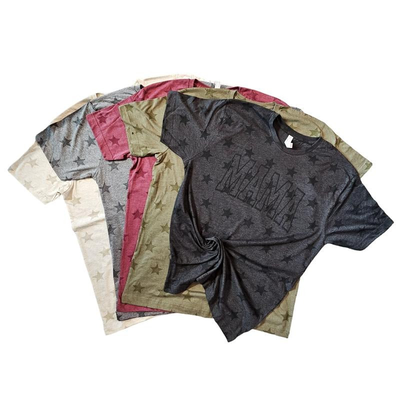 Orca ~Super Soft "MAMA" or Custom Words Women T-shirts with Stars and Puff Womenswear Hoodie, Sweatshirt | DripVista.com