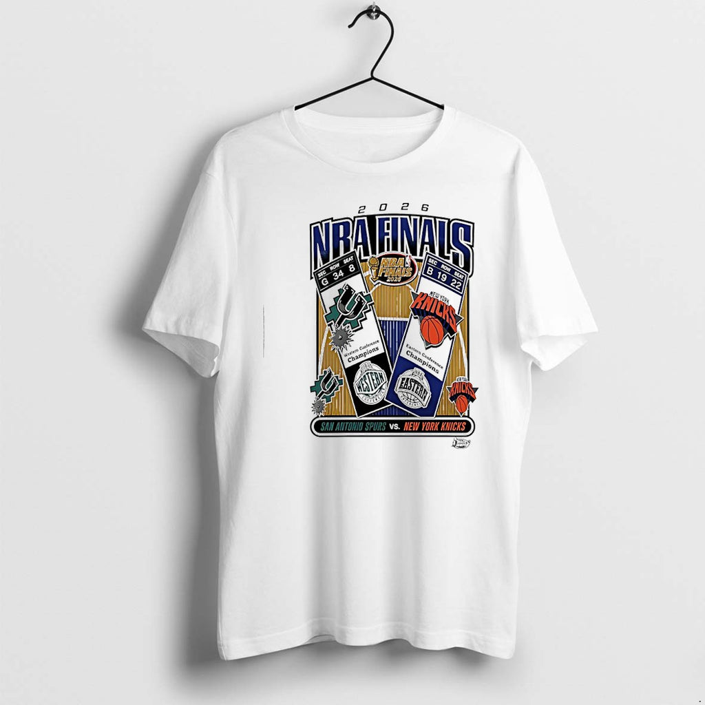Original 2026 Nba Finals Spurs Western Conference Champs Vs Knicks Eastern Conference Champs Tshirts