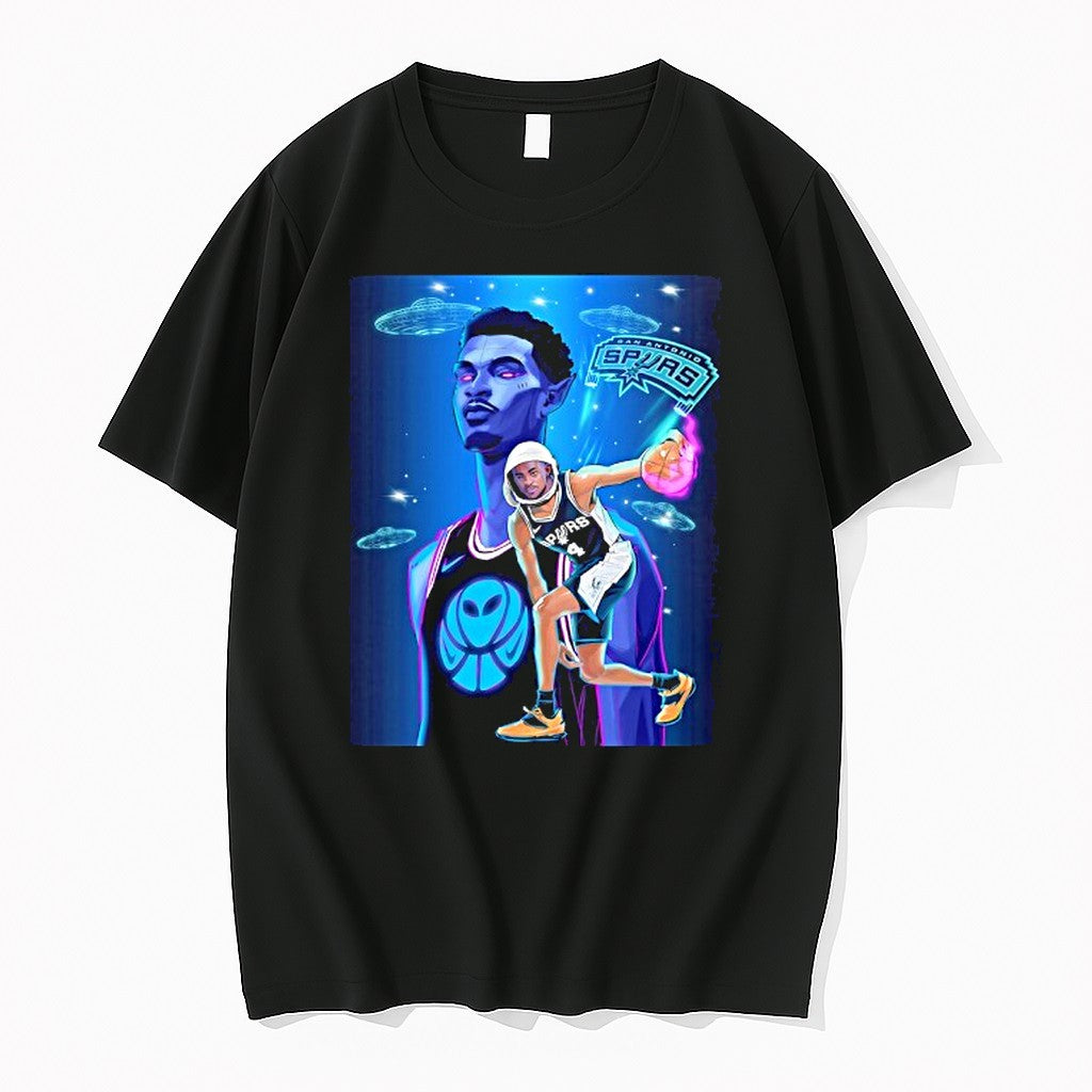 Original Alien Victor Wembanyama And Deaaron Fox San Antonio Spurs Basketball Tshirts