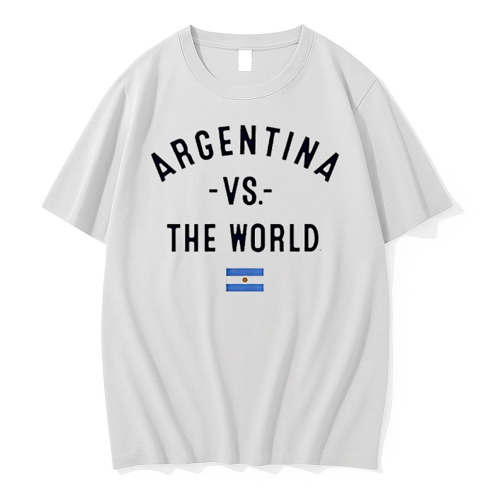 Original Argentina National Football Team Vs The World Argentina Soccer Fan Cotton Tshirts