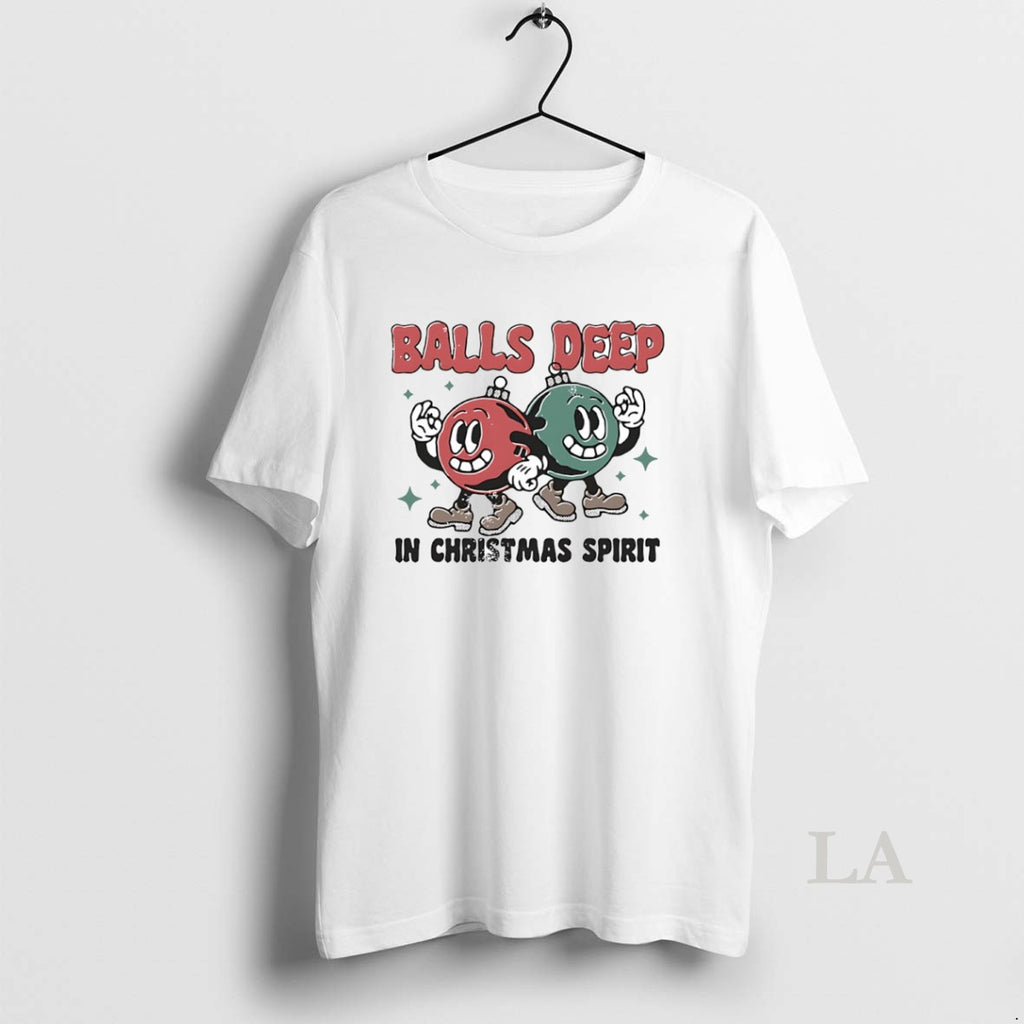 Original Ball Deep In Christmas Spirit Circle T-Shirts, Hoodie, Sweatshirt | DripVista.com