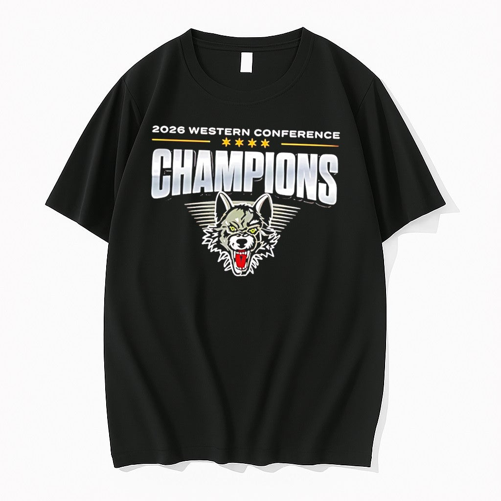 Original Chicago Wolves 2026 Western Conference Champions Logo Tee Tshirts Jpg