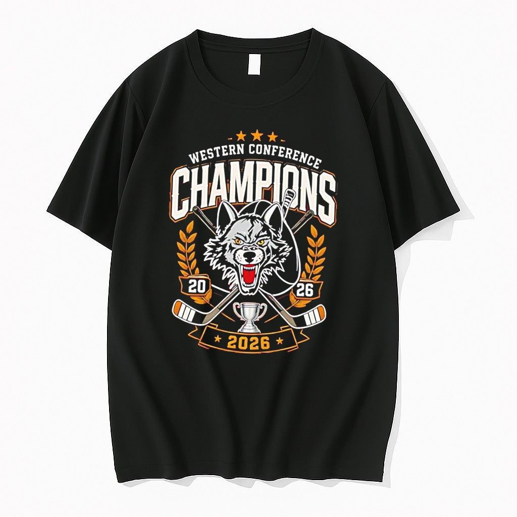 Original Chicago Wolves Wolf Pack Western Champions 2026 Logo Tee Tshirts Jpg