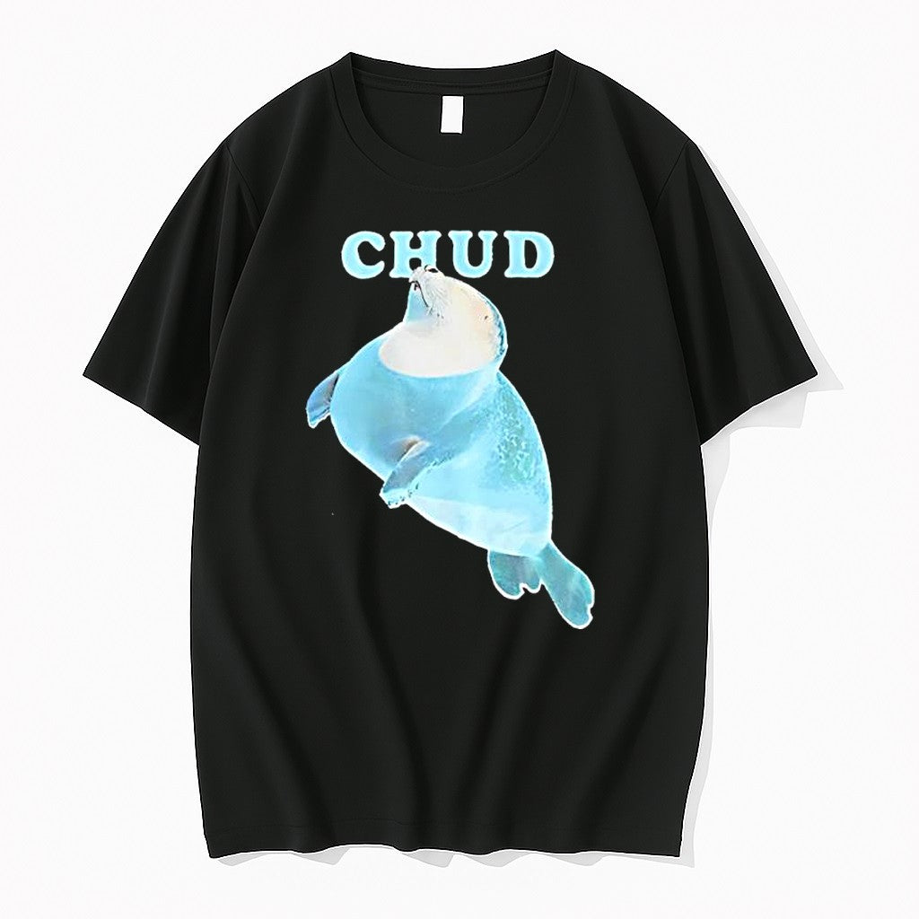 Original Chud Seal Animal Cute Humor Sea Mammal Artwork Blue Sea Creature Funny Tshirts