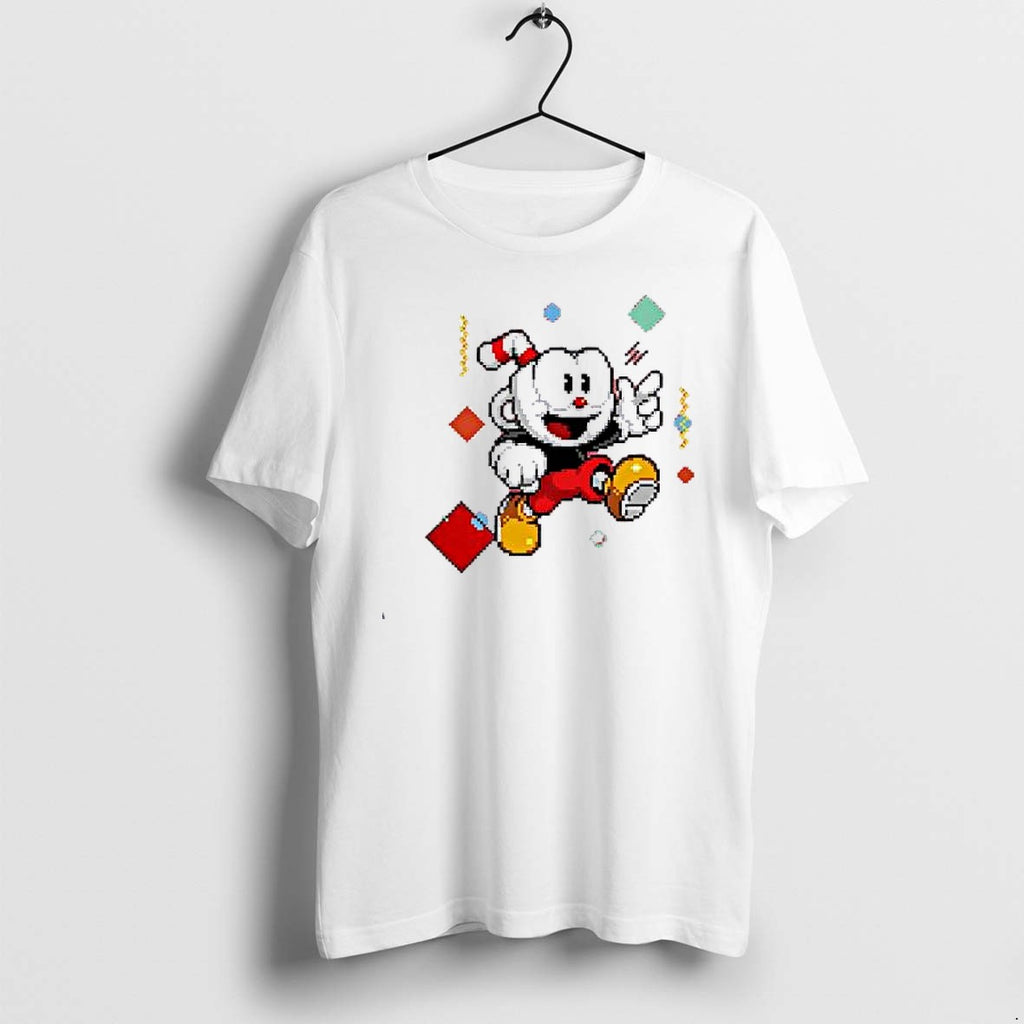 Original Cuphead Character Video Game Pop Culture Gaming Pixel Tshirts Jpg