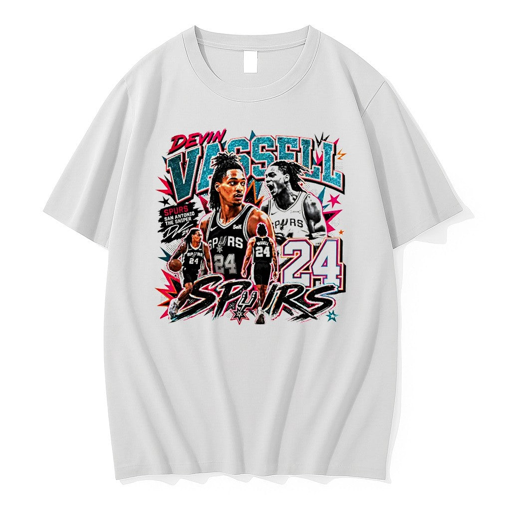 Original Devin Vassell San Antonio Spurs Basketball Nba The Sniper Signature Graphic Tshirts