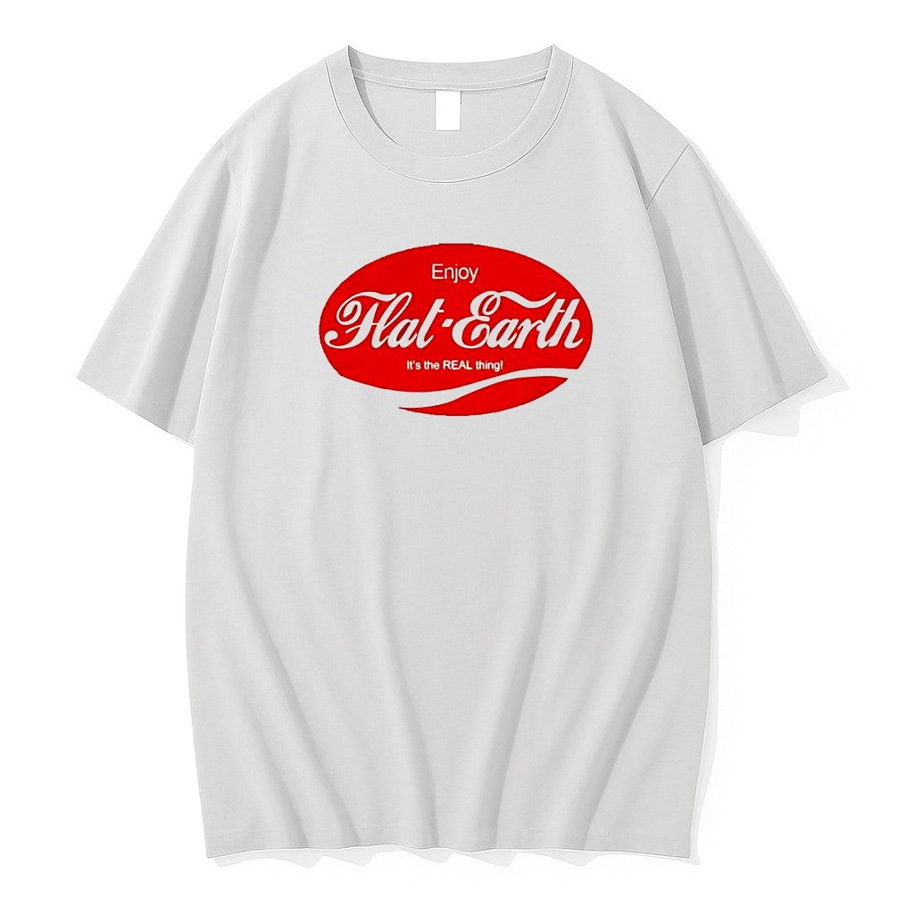 Original Enjoy Flat Earth It Is The Real Thing Conspiracy Theory Funny Tshirts