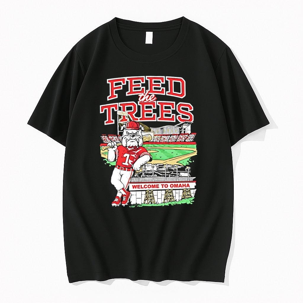 Original Feed The Trees Georgia 2026 Mens Baseball College World Series Welcome To Omaha Tshirts