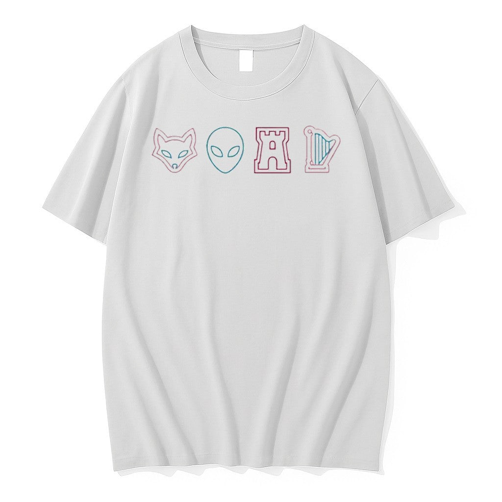 Original Fox Alien Castle Harp Icons Design Art Spurs Basketball Tshirts Jpg