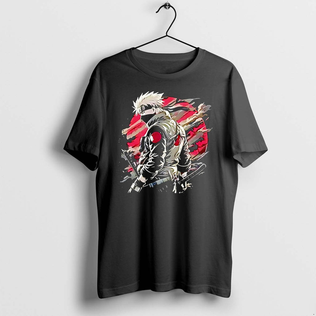 Original Kakashi Hatake Anime Ninja Warrior Konoha Village Black Tshirts Jpg