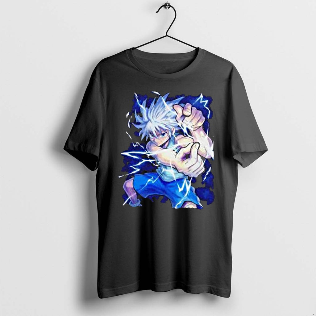 Original Killua Zoldyck Hunter X Hunter Godspeed Lightning Aura Power Anime Character Tshirts