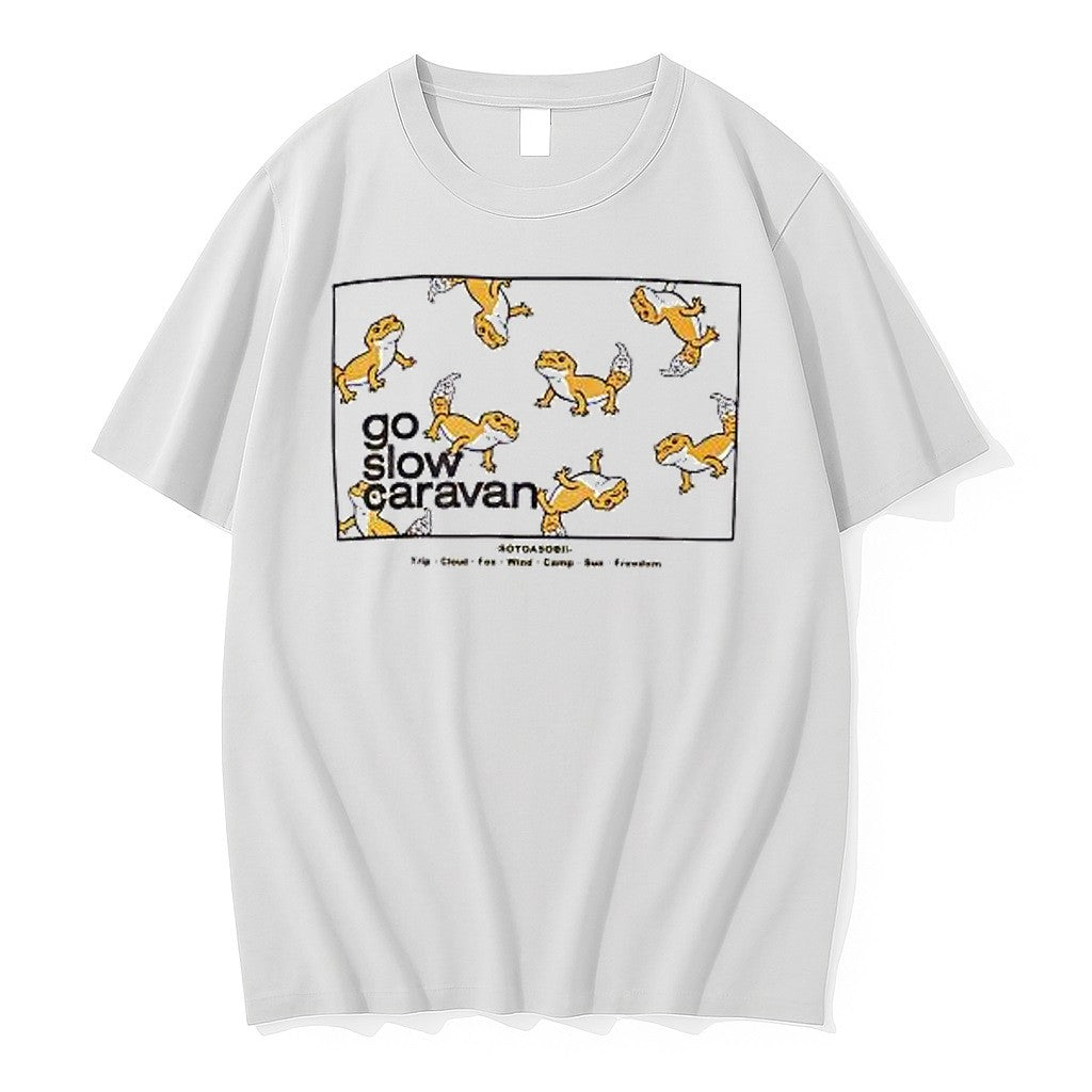 Original Leopard Gecko Go Slow Caravan Sotoasobi Trip Cloud Fes Wind Camp Sun Freedom Tshirts