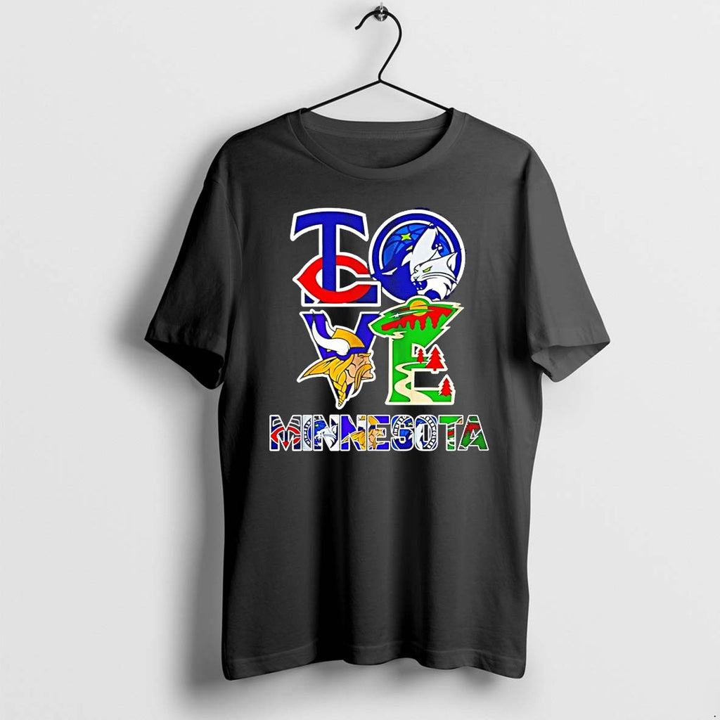 Original Love Minnesota Sports Team Minnesota Twins Timberwolves Vikings Wild Fans Tshirts