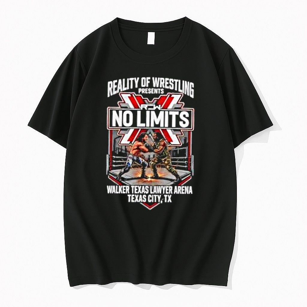 Original No Limits Reality Of Wrestling Presents Walker Texas Lawyer Arena Tshirts