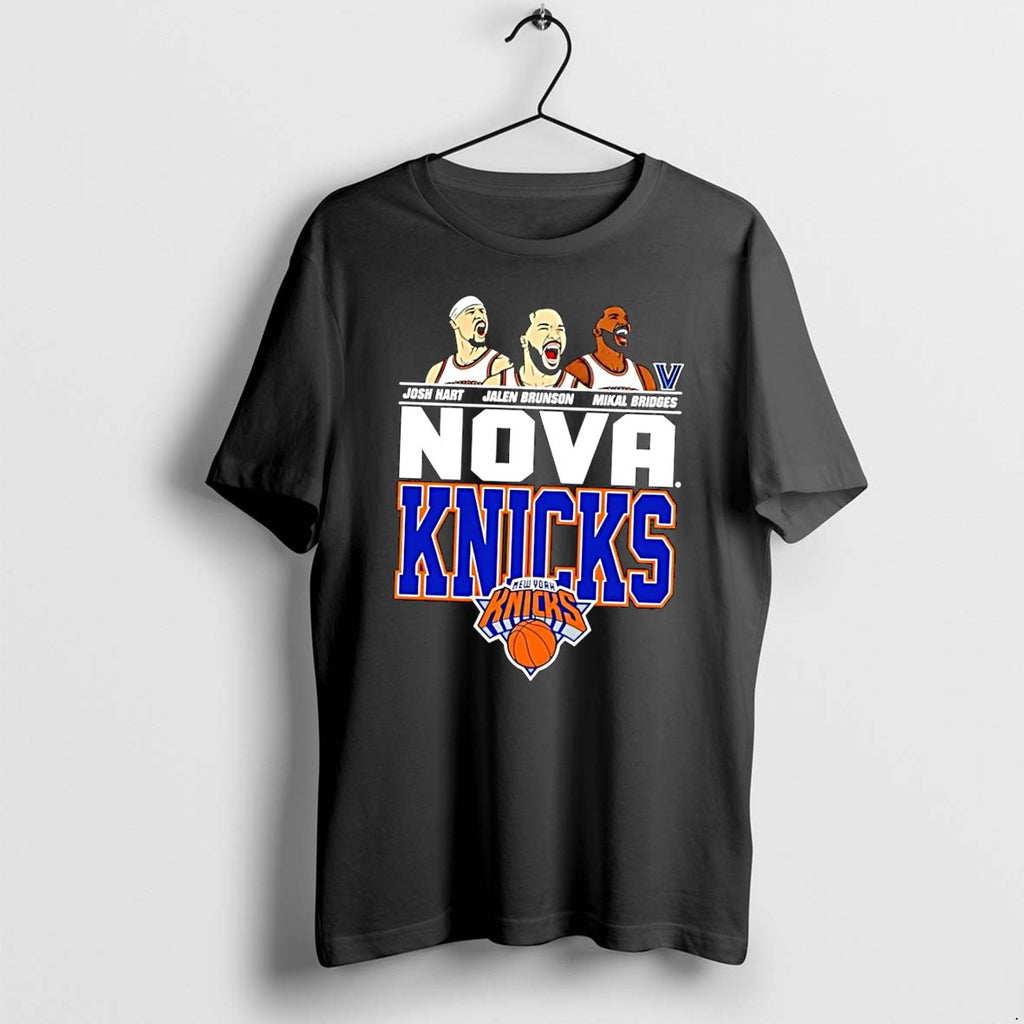 Original Nova Knicks Villanova Josh Hart Jalen Brunson Mikal Bridges Basketball Black Tshirts