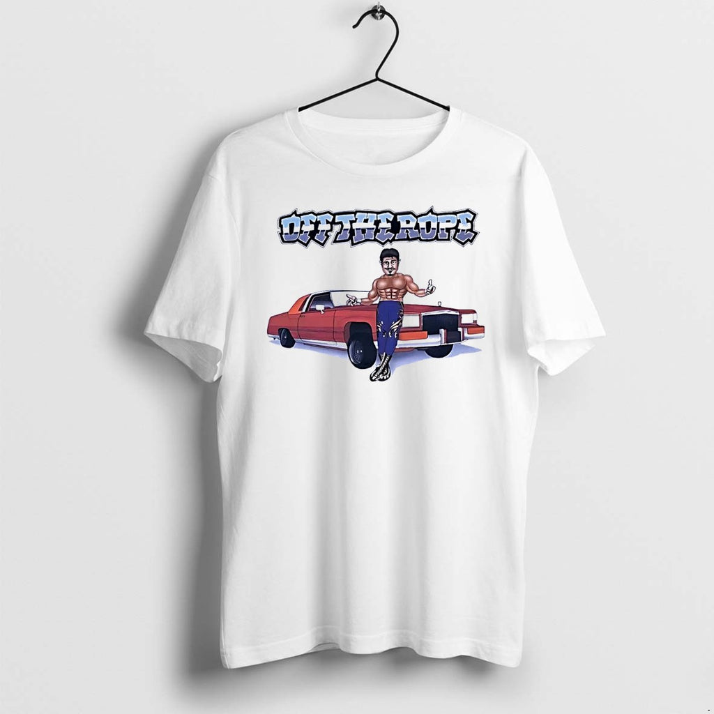 Original Off The Rope Wrestler Leaning On A Red Classic Car White Tshirts Jpg