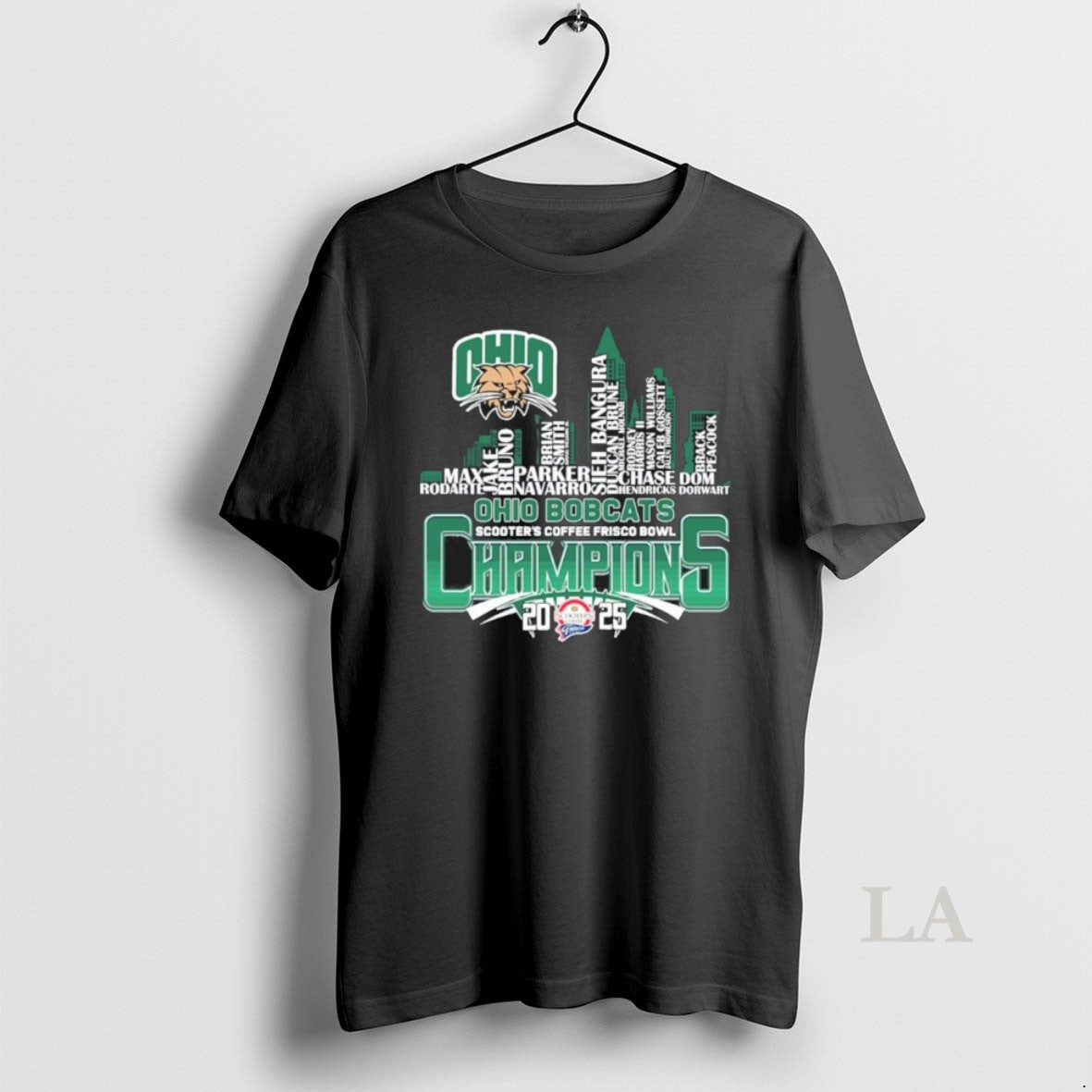 Original Ohio Bobcats Skyline Player Name 2025 Frisco Bowl Champions T-Shirts, Hoodie, Sweatshirt | DripVista.com