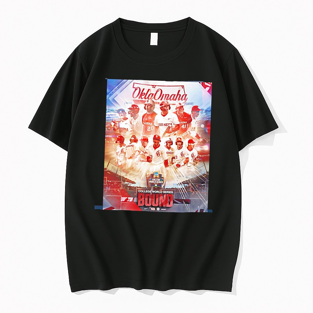 Original Oklahoma Sooners 2026 Mens College World Series Team Collage Tee Tshirts