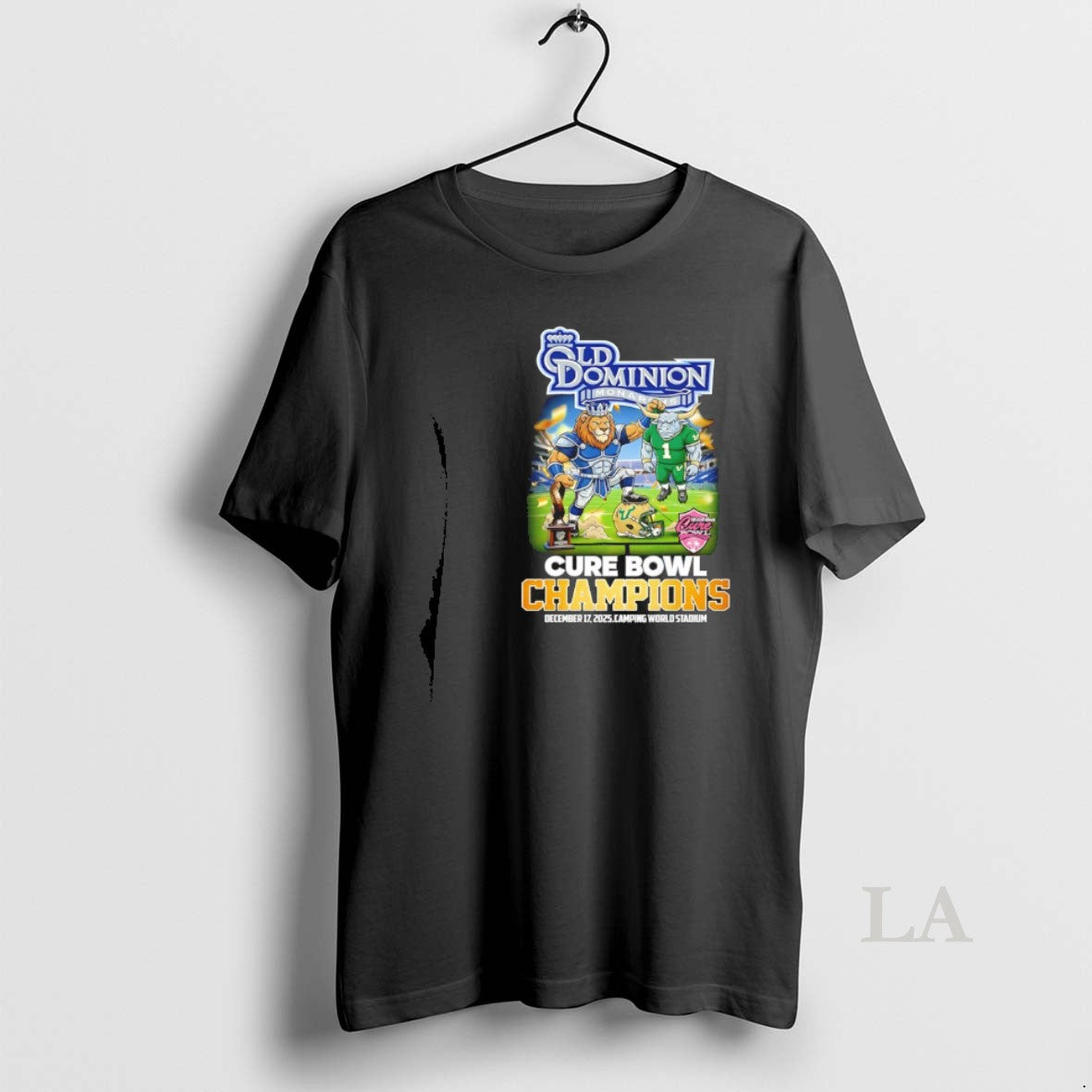 Original Old Dominion 24 10 South Florida 2025 Cure Bowl Champions Mascot T-Shirts, Hoodie, Sweatshirt | DripVista.com