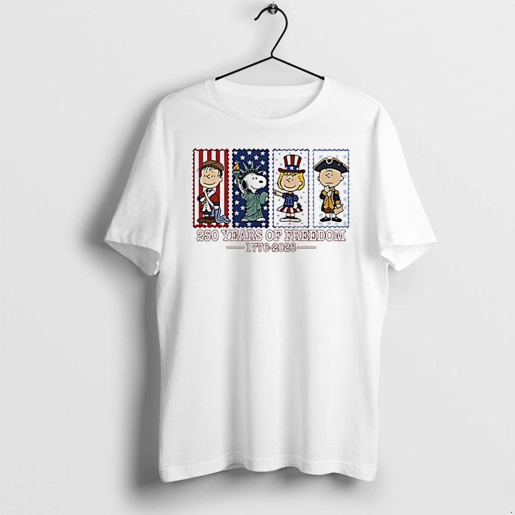 Original Peanuts America 250 Years Of Freedom 1776 2026 Anniversary Tshirts Jpg