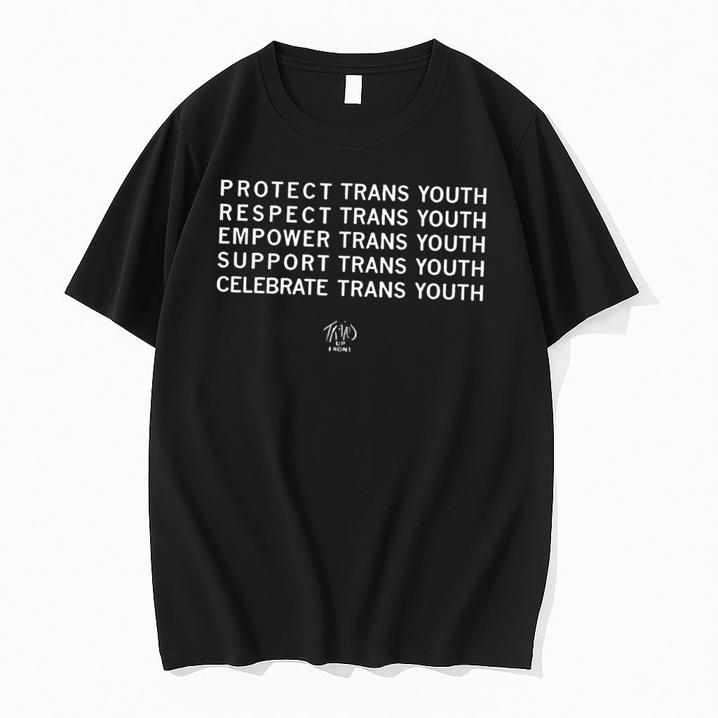 Original Protect Trans Youth Respect Empower Support Trans Up Front Celebrate Tee Tshirts