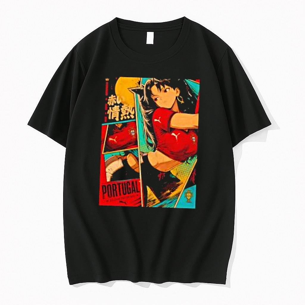 Original Rin Tohsaka Portugal Selecao Das Quinas Red Passion Determination Glory Tshirts