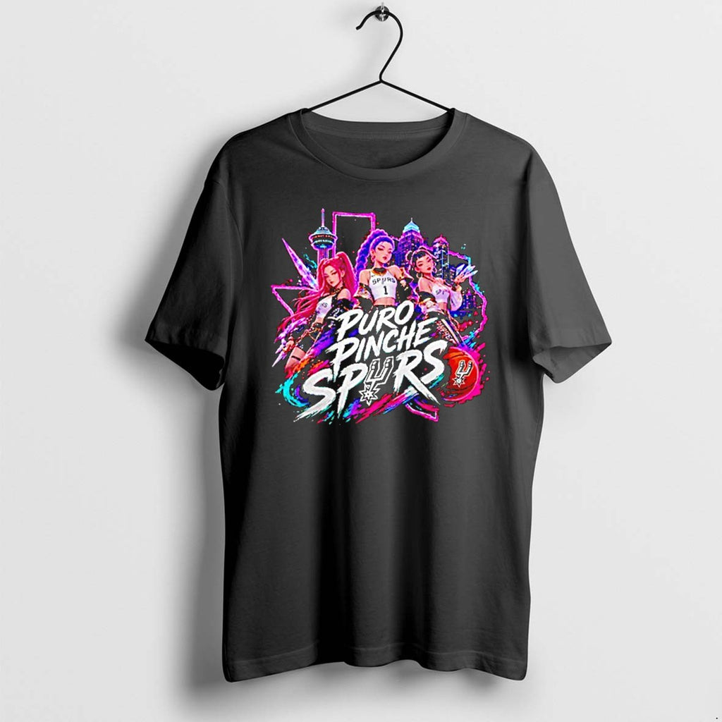 Original San Antonio Spurs Basketball Anime Characters Puro Pinche Spurs Cotton Tshirts