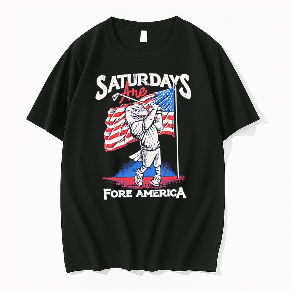 Original Saturdays Are Fore America Eagle Golf Usa Flag Tshirts Jpg