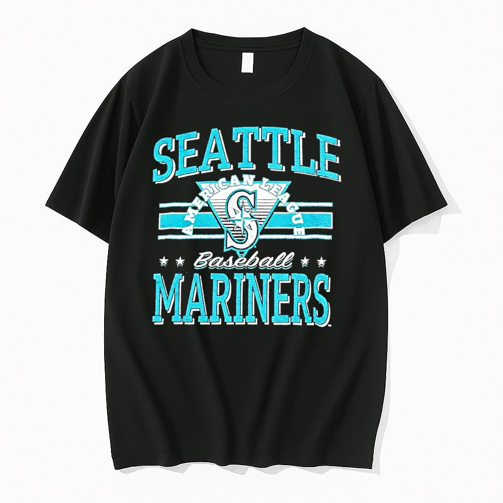 Original Seattle Mariners Baseball American League Triangle Logo Tshirts Jpg