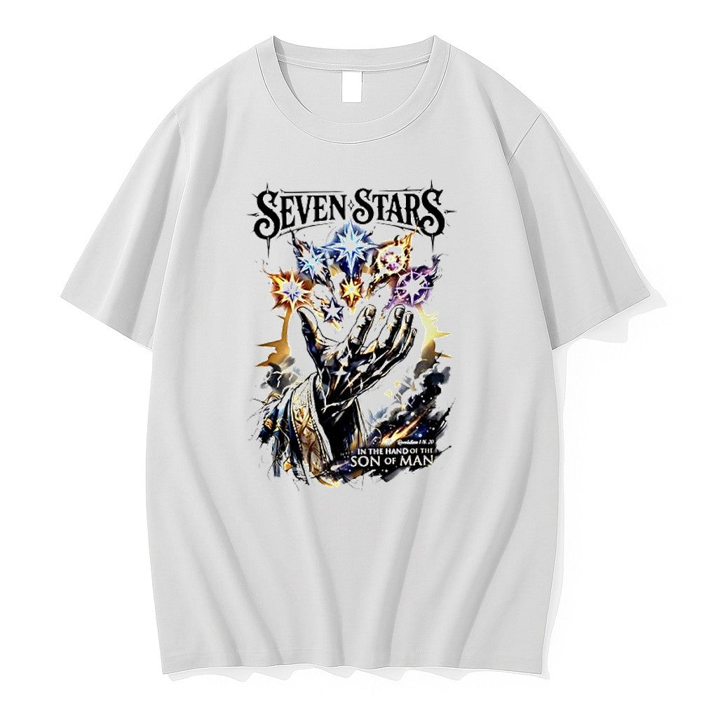 Original Seven Stars Son Of Man Jesus Christ Revelation Religious Faith Christian Tshirts