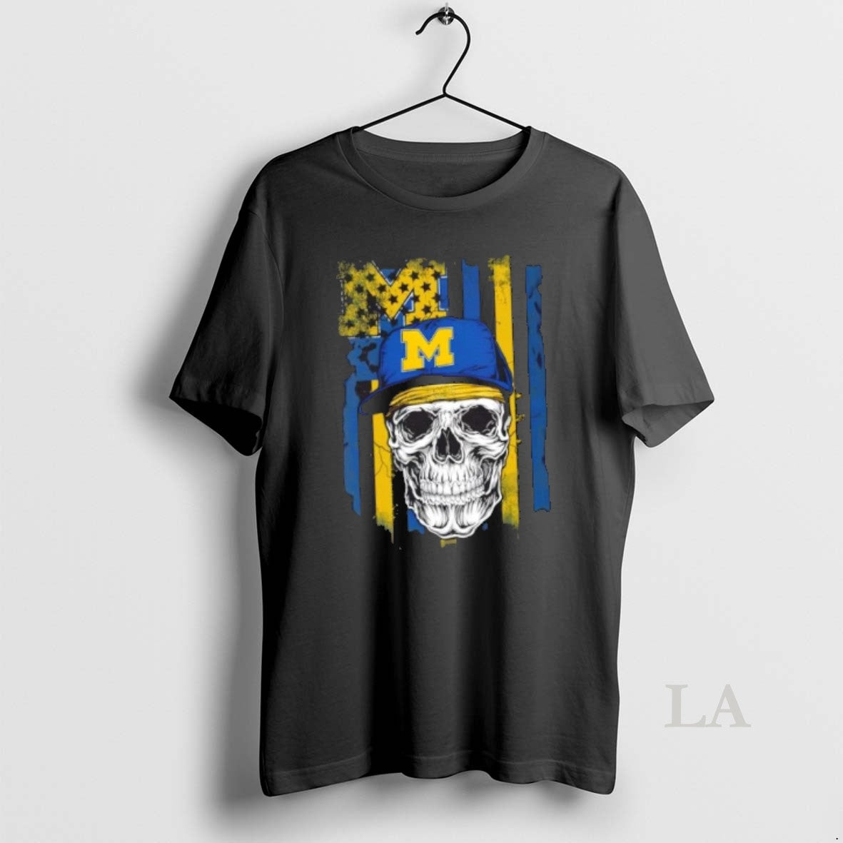 Original Skull Wearing A Cap Michigan Wolverines Us Flag T-Shirts, Hoodie, Sweatshirt | DripVista.com