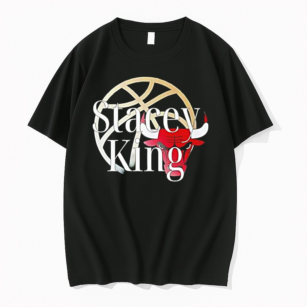 Original Stacey King Chicago Bulls Nba Basketball Player Name And Logo Tribute Tshirts