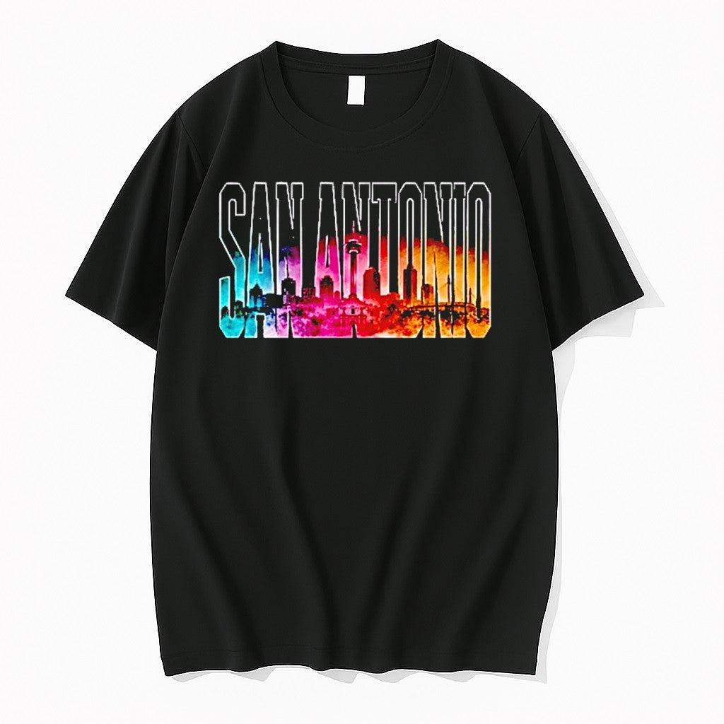 Original Texas City Skyline Landmark Monument San Antonio Spurs Tshirts Jpg